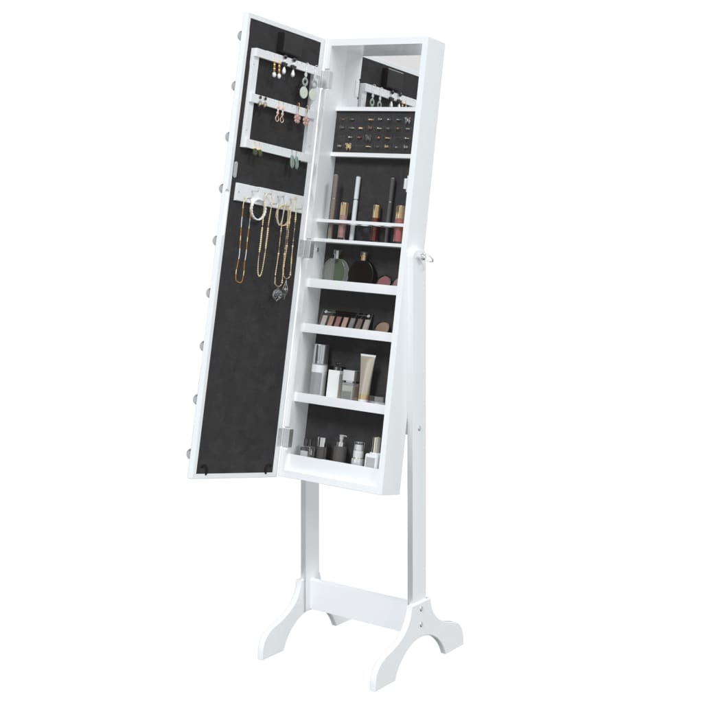 Miroir sur pied LED blanc 34x37x146 cm