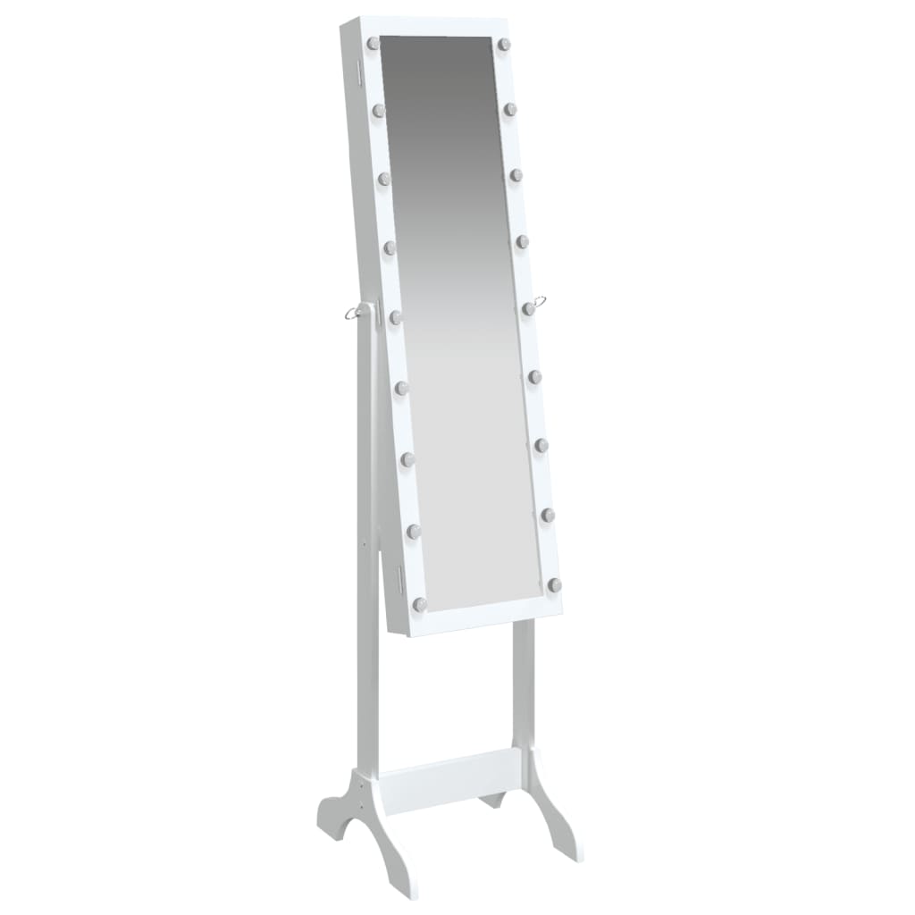 Miroir sur pied LED blanc 34x37x146 cm