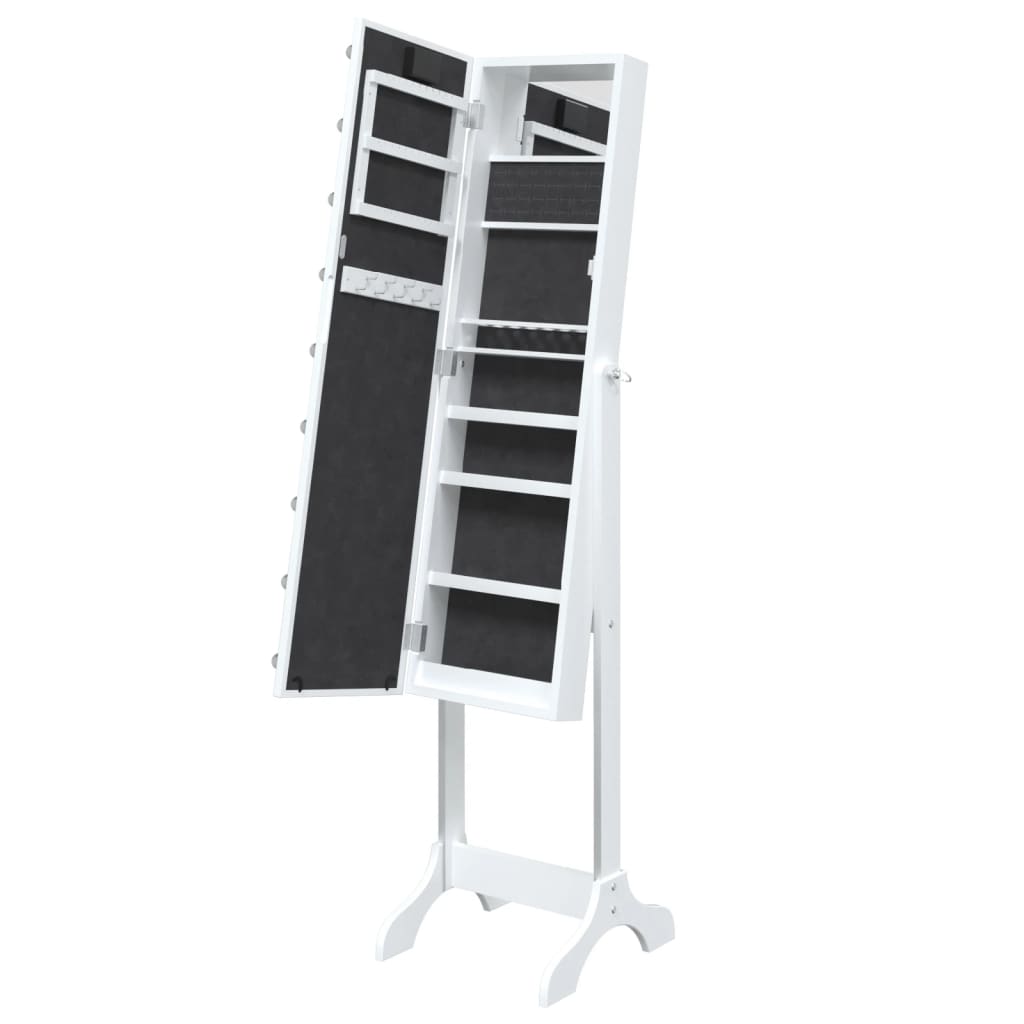 Miroir sur pied LED blanc 34x37x146 cm