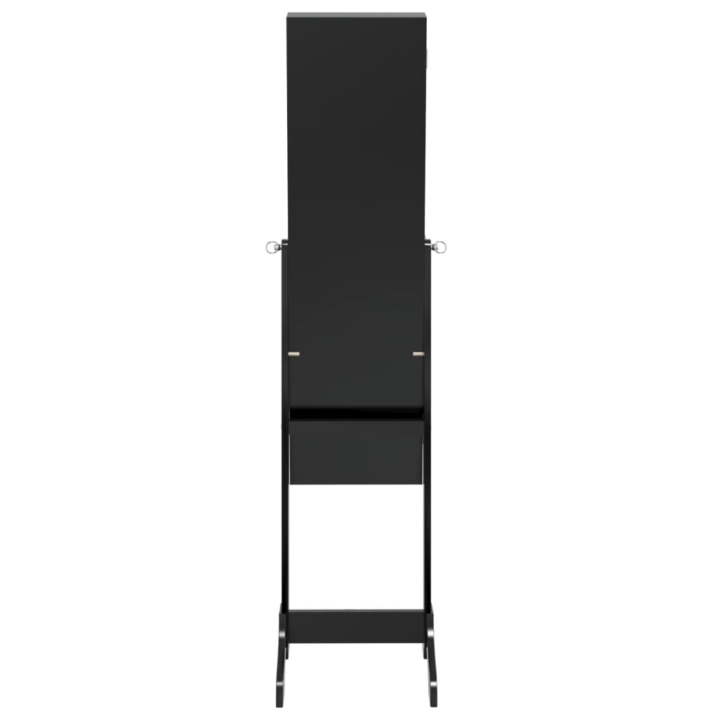 Miroir sur pied LED noir 34x37x146 cm