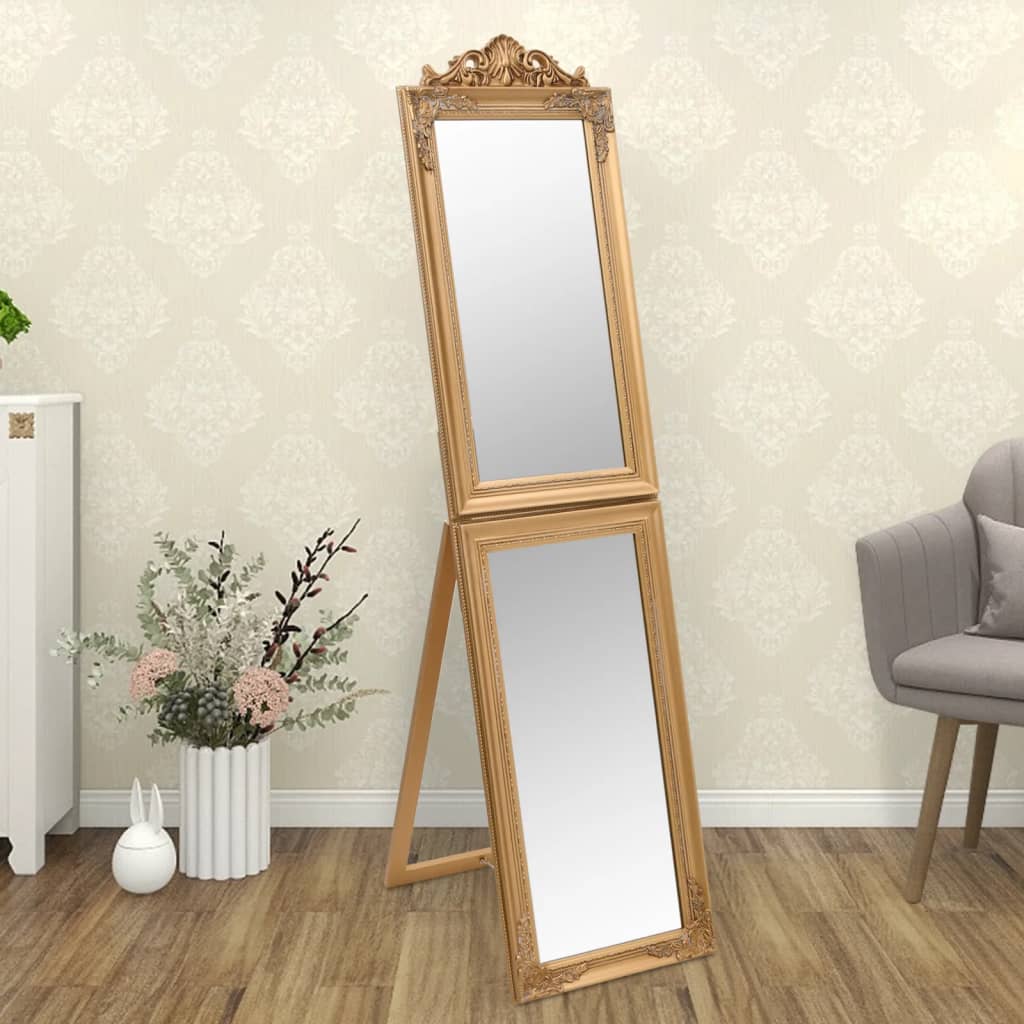 Miroir sur pied doré 40x160 cm