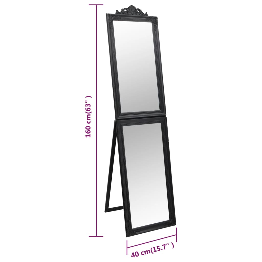 Standing Mirror Black 40x160 cm