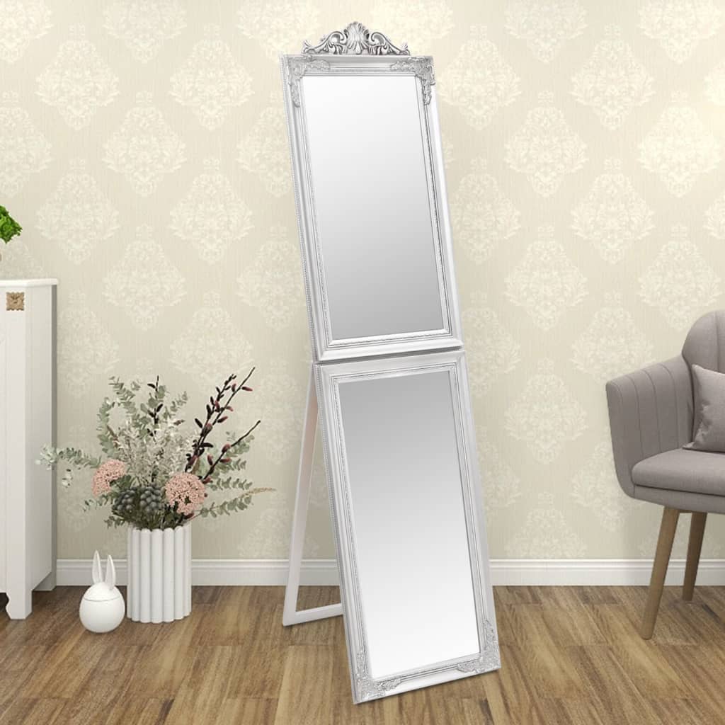 Miroir sur pied argenté 50x200 cm