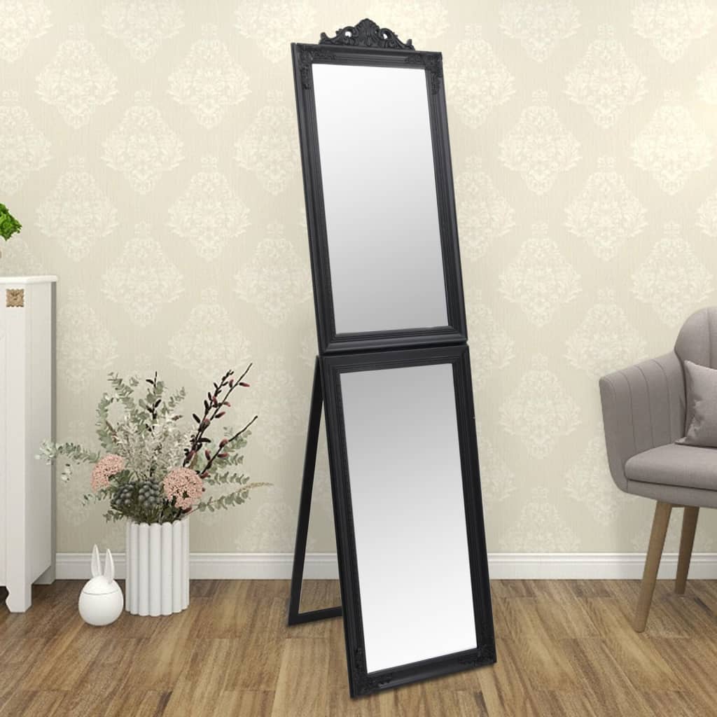 Miroir sur pied noir 50x200 cm