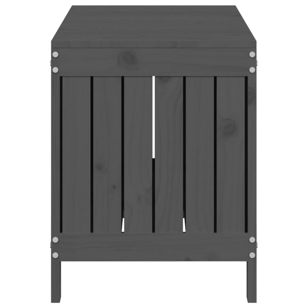 Gartentruhe Grau 108x42,5x54 cm Massivholz Kiefer
