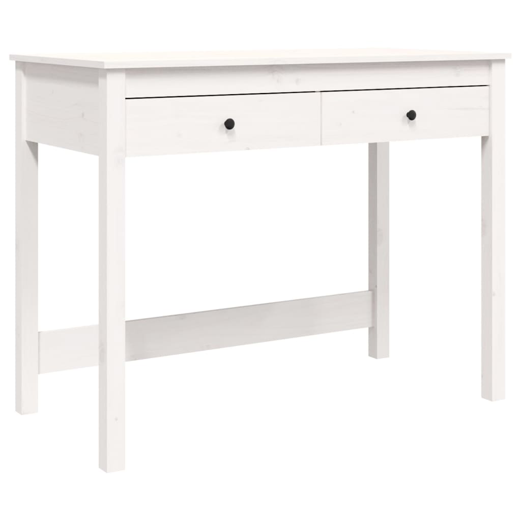 Bureau avec tiroirs Blanc 100x50x78 cm Pin massif