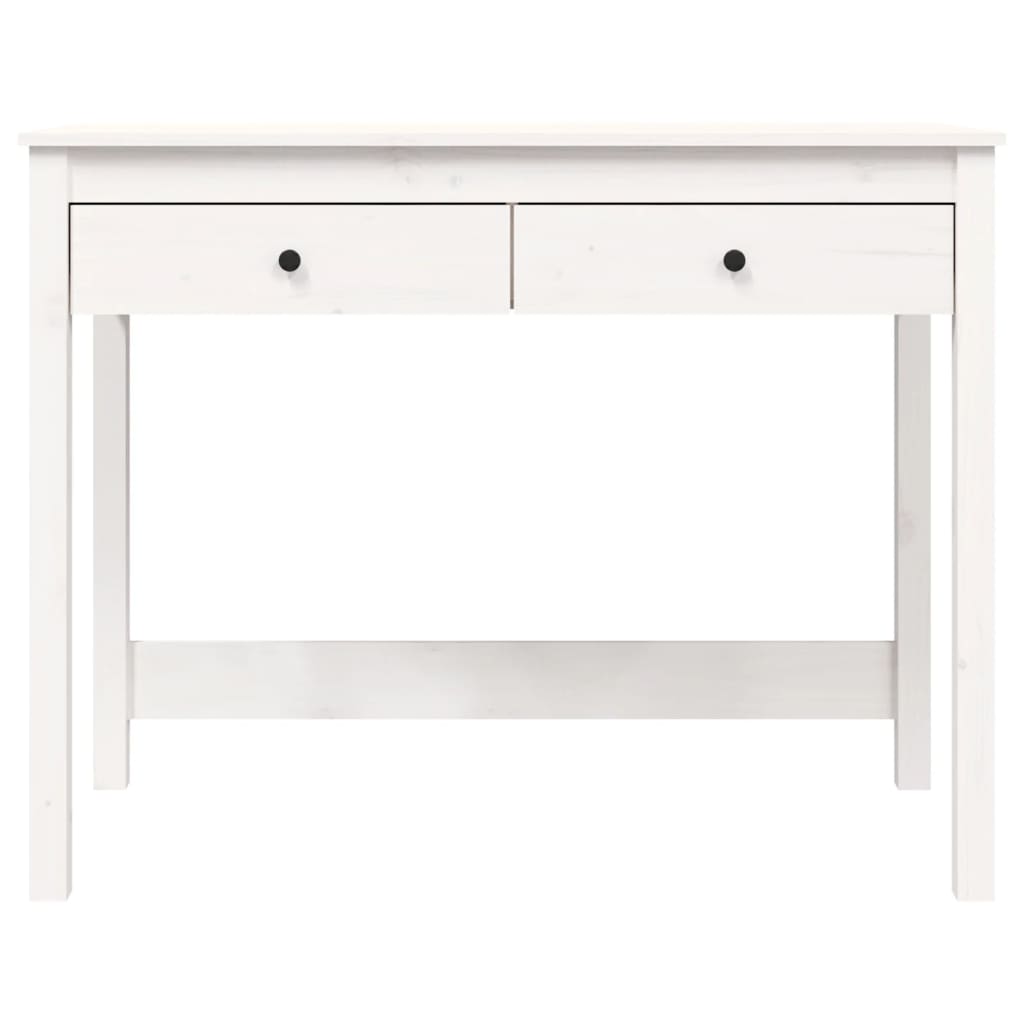 Bureau avec tiroirs Blanc 100x50x78 cm Pin massif