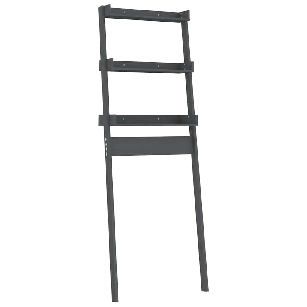 Étagère de toilette gris 63,5x32x179 cm pin massif