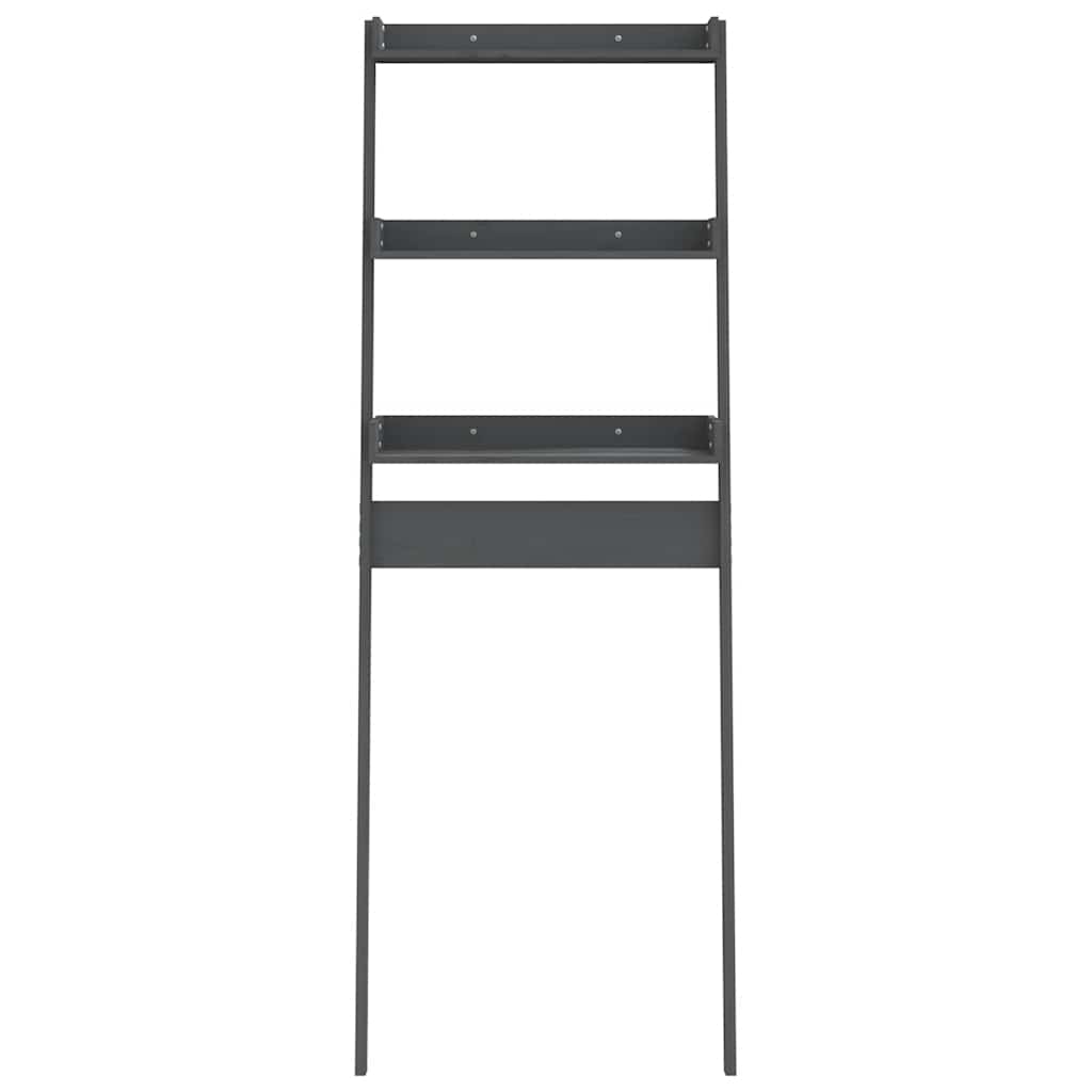 Étagère de toilette gris 63,5x32x179 cm pin massif
