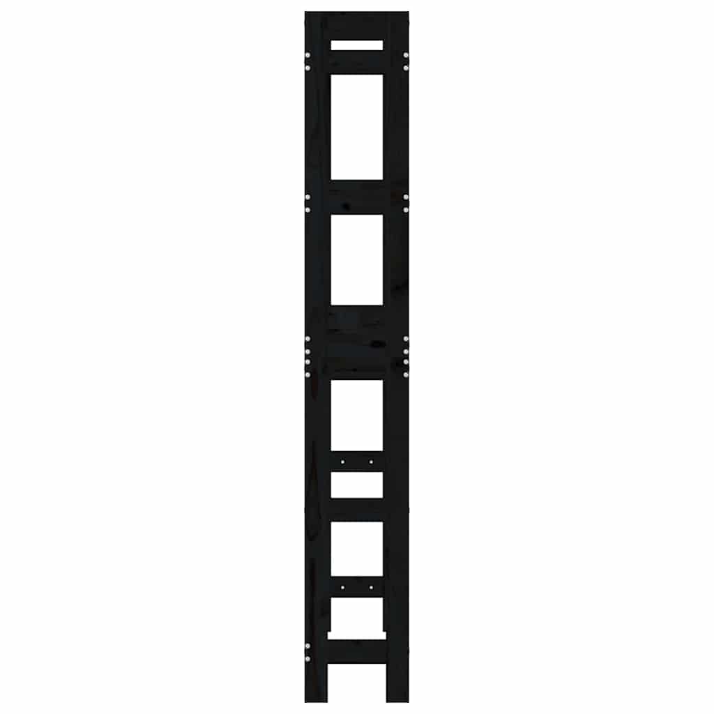 Toilet Rack Black 63x26x171 cm Solid Pine Wood