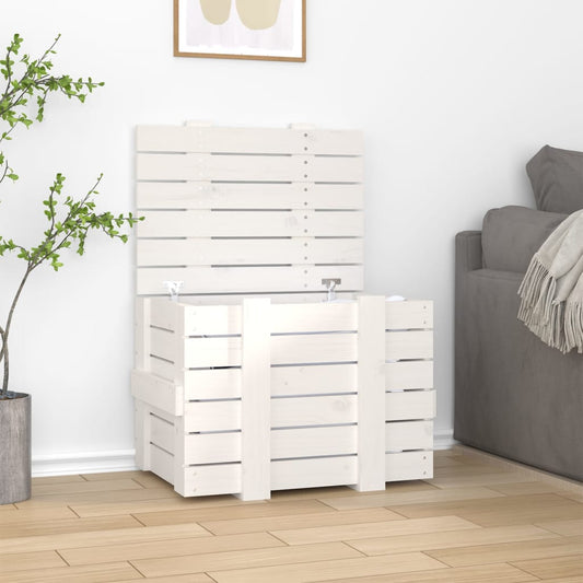 Chest White 58x40.5x42 cm Solid Pine