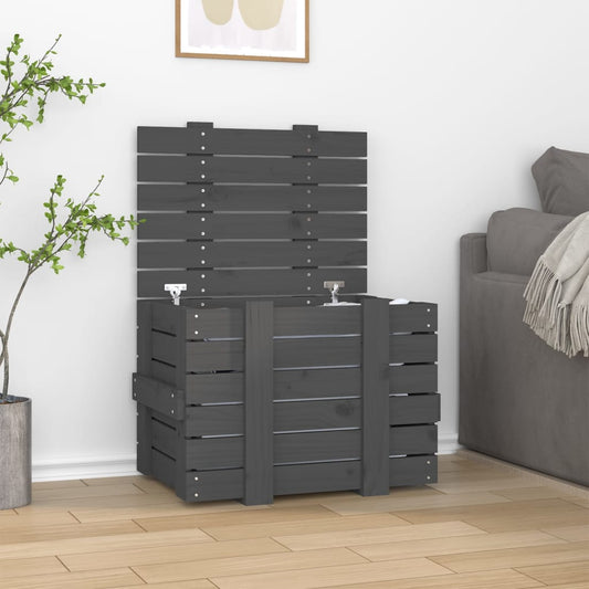 Chest Grey 58x40.5x42 cm Solid Pine