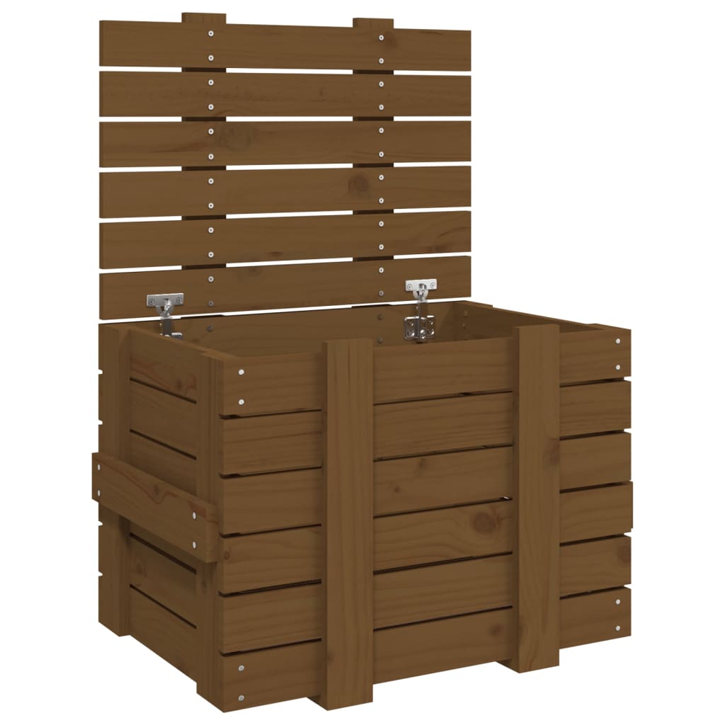 Honey-brown chest 58x40.5x42 cm Solid pine
