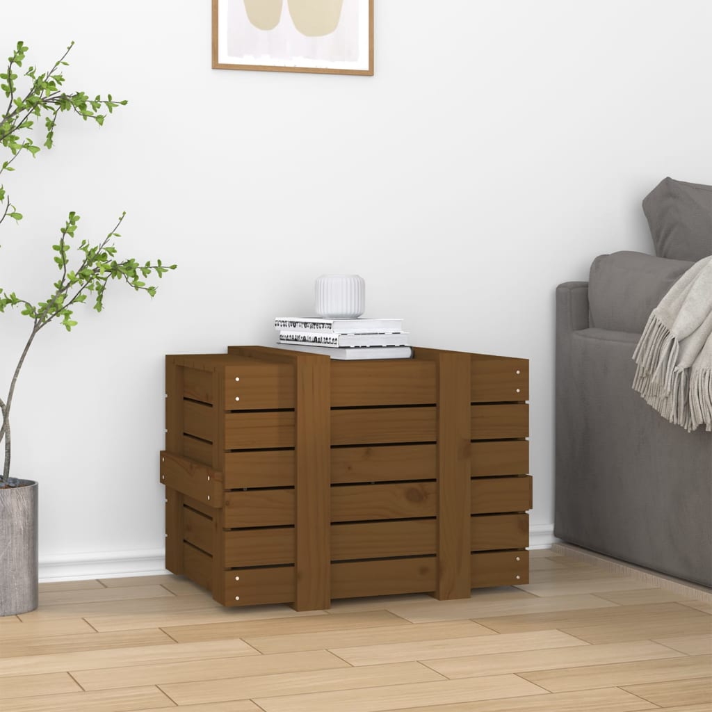 Honey-brown chest 58x40.5x42 cm Solid pine
