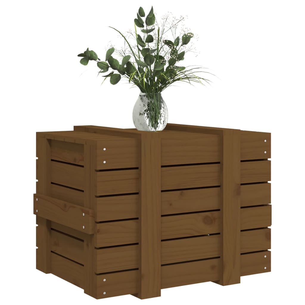 Honey-brown chest 58x40.5x42 cm Solid pine