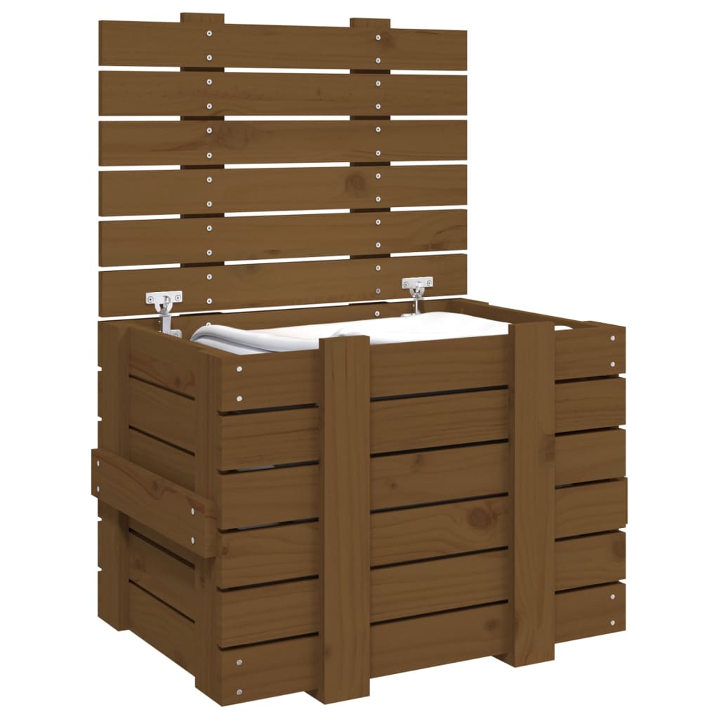 Honey-brown chest 58x40.5x42 cm Solid pine