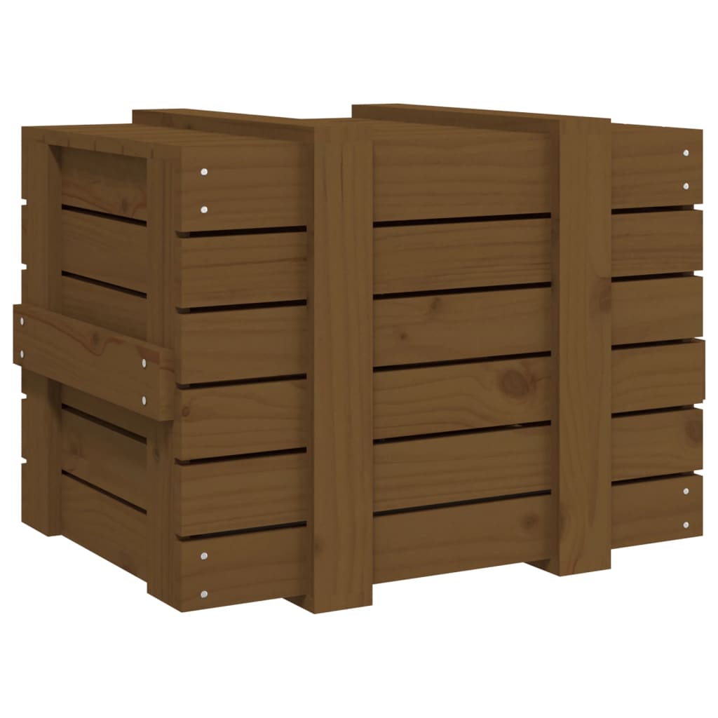 Honey-brown chest 58x40.5x42 cm Solid pine