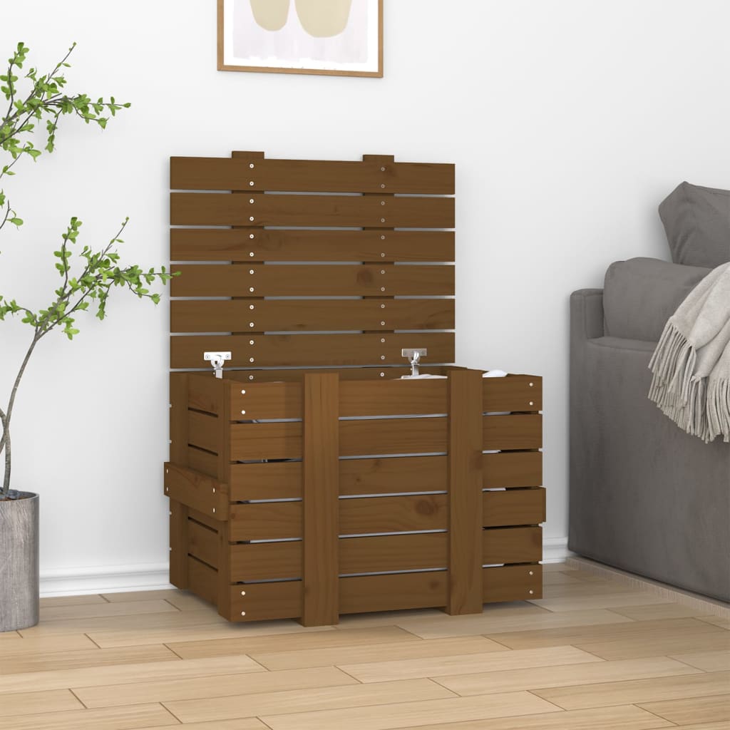 Honey-brown chest 58x40.5x42 cm Solid pine