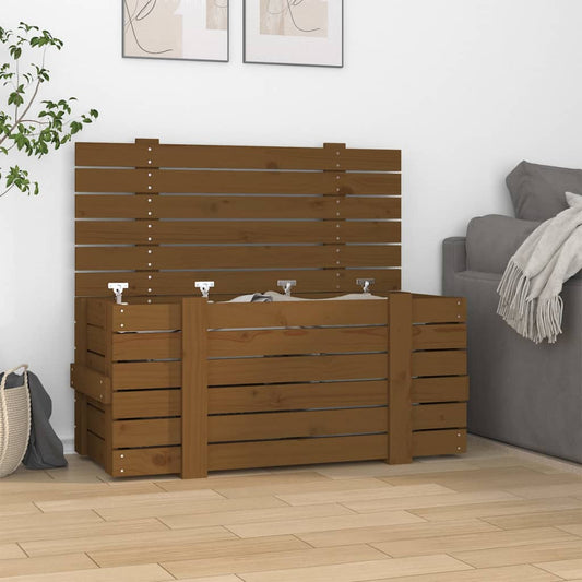 Chest Honey Brown 91x40.5x42 cm Solid Pine