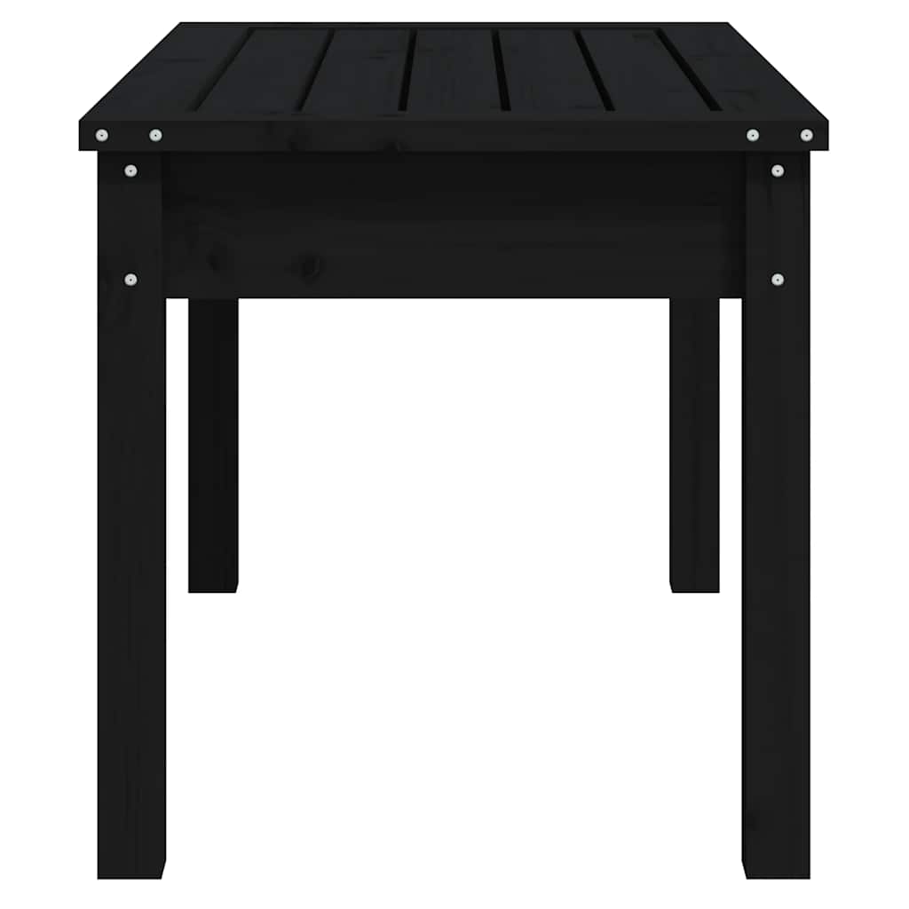 Gartenbank Schwarz 80x44x45 cm Massivholz Kiefer