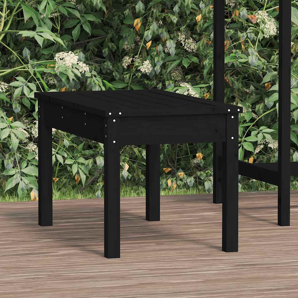 Gartenbank Schwarz 80x44x45 cm Massivholz Kiefer