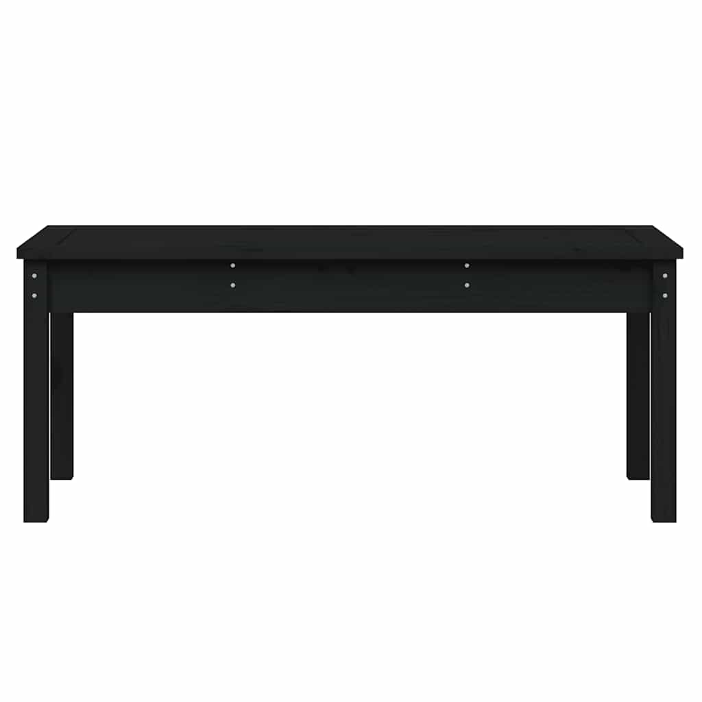 Gartenbank Schwarz 109x44x45 cm Massivholz Kiefer