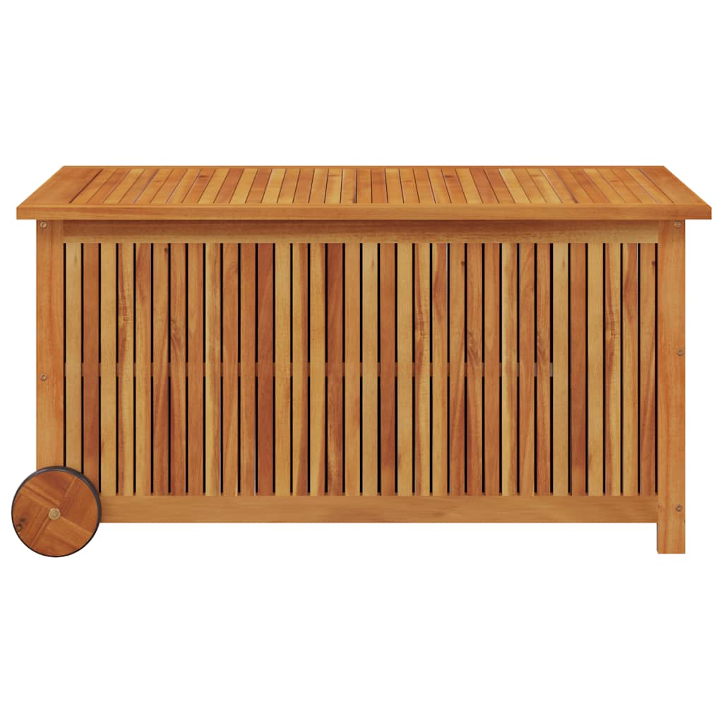 Gartentruhe mit Rollen 113x50x58 cm Massivholz Akazie