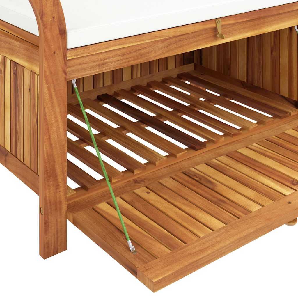 Garten-Truhenbank mit Kissen 91 cm Massivholz Akazie