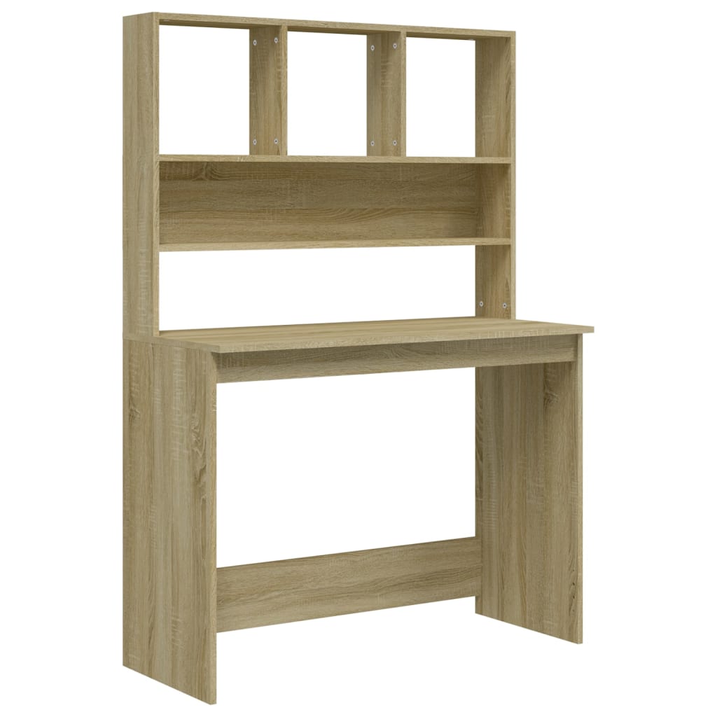 Desk with Shelf Sonoma Oak 102x45x148 cm Wood-based Material