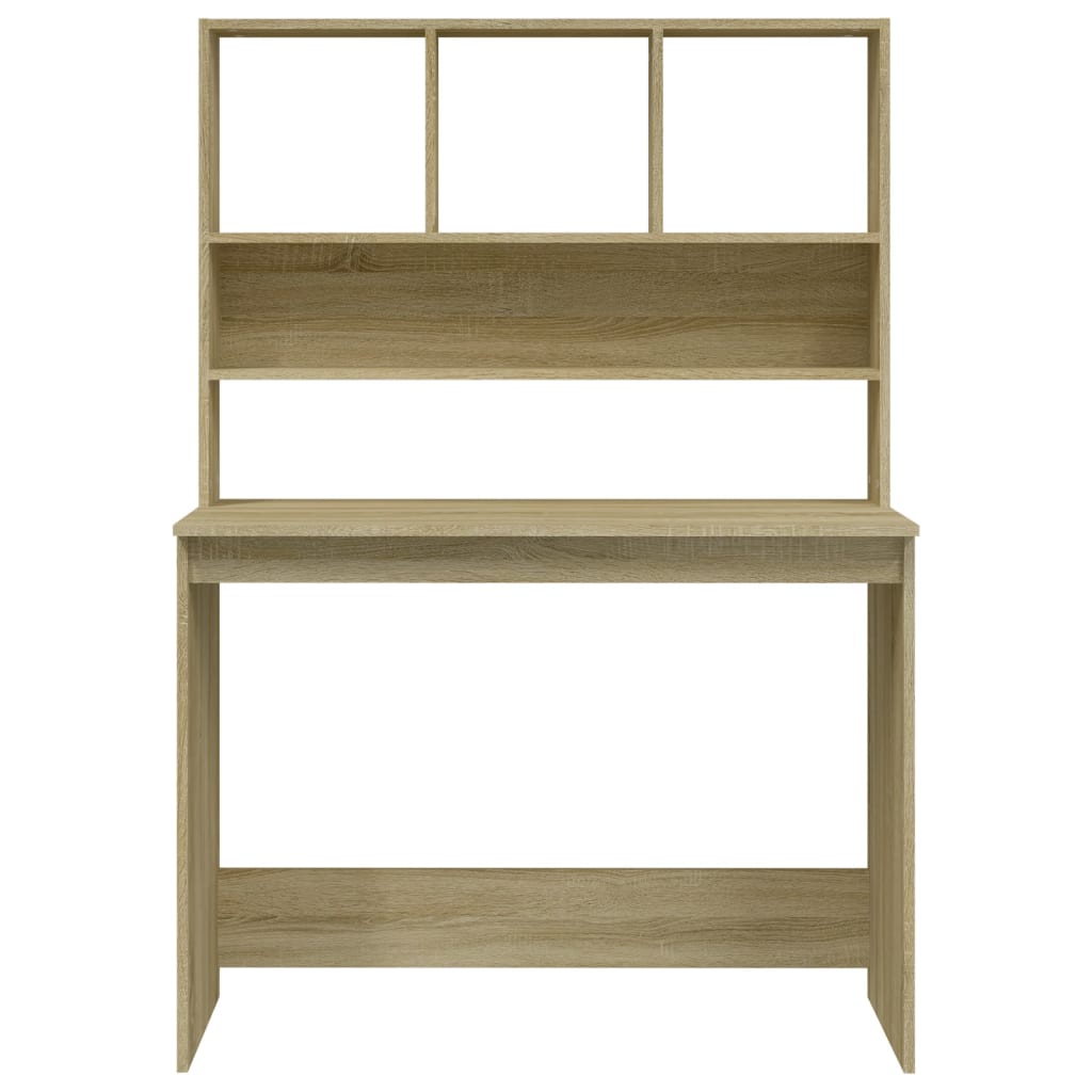 Desk with Shelf Sonoma Oak 102x45x148 cm Wood-based Material