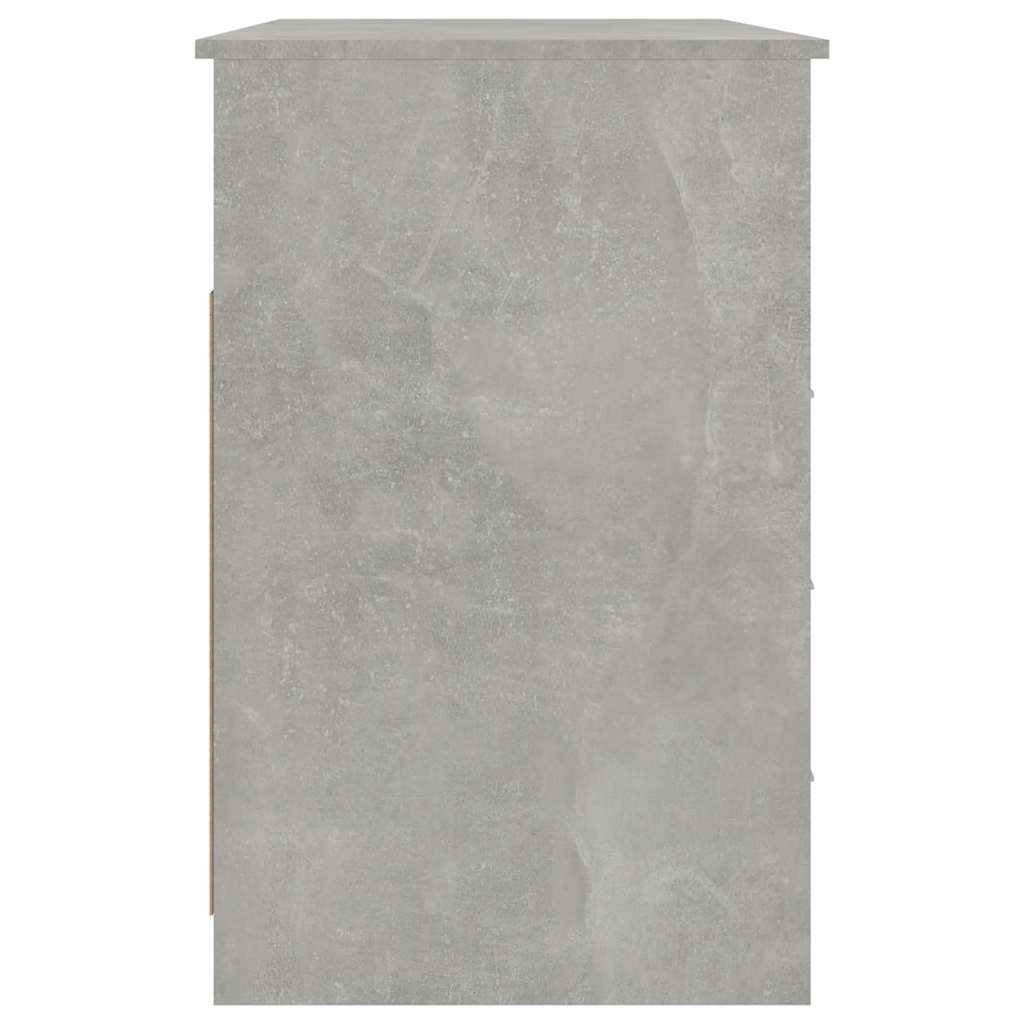Desk with drawers concrete gray 102x50x76cm engineered wood