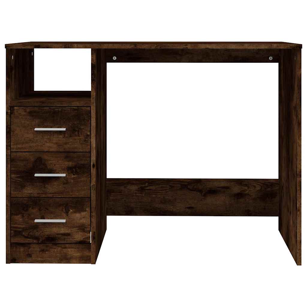 Desk with Drawers Smoked Oak 102x50x76 cm