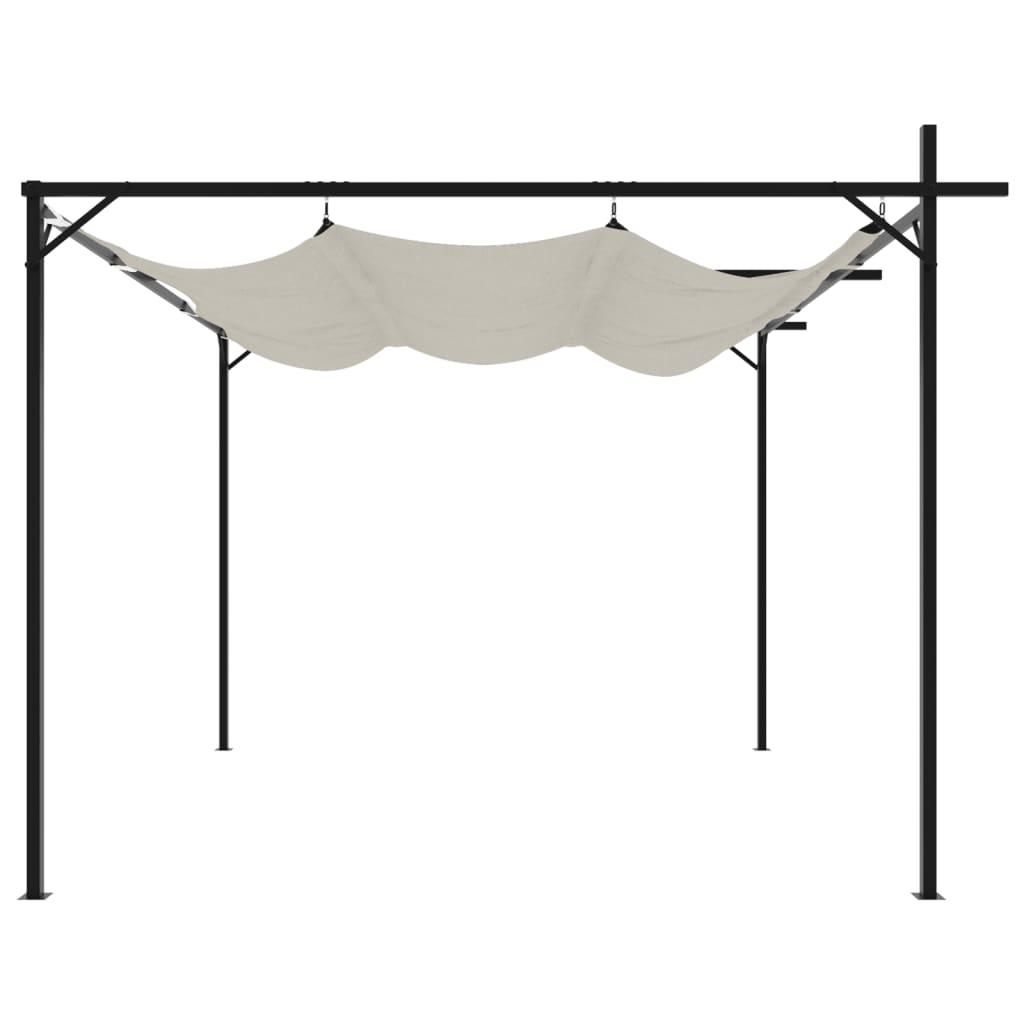 Pergola mit Schiebedach Creme 295x292x230 cm