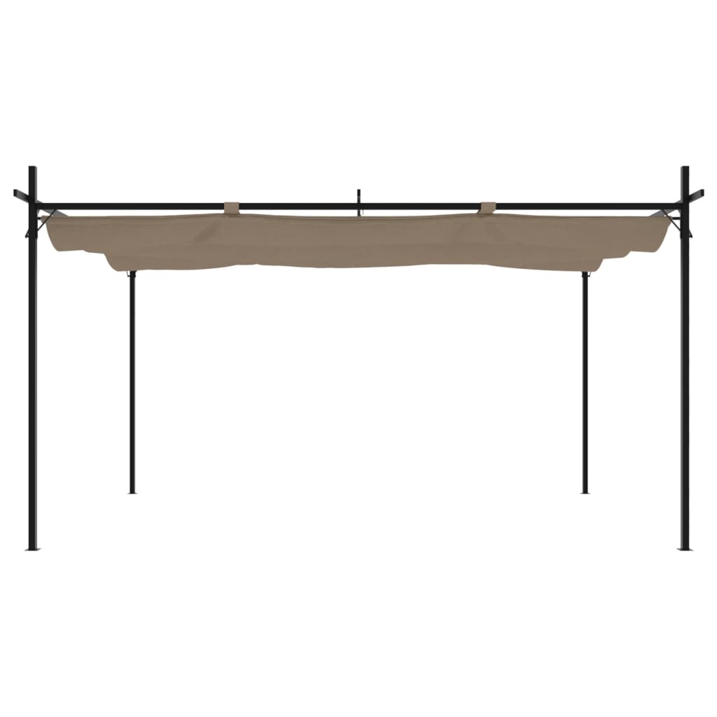 Pergola mit Schiebedach Taupe 395x292x230 cm