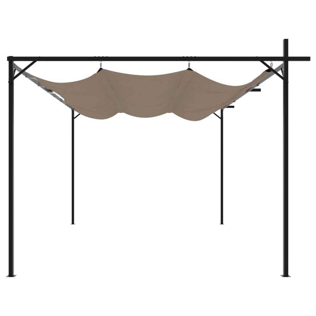 Pergola mit Schiebedach Taupe 395x292x230 cm