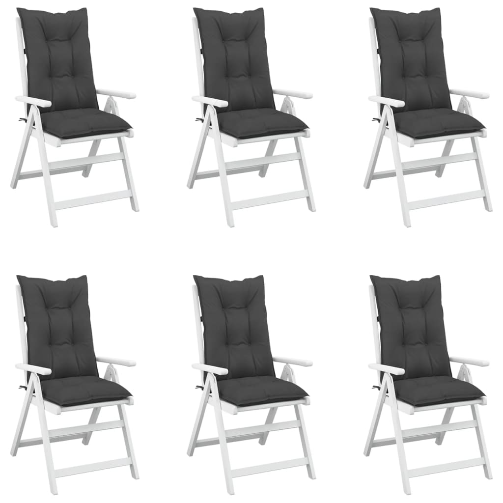 Garden Chair Cushions for High-Back Chairs, 6 pcs, Anthracite, 120x50x7 cm