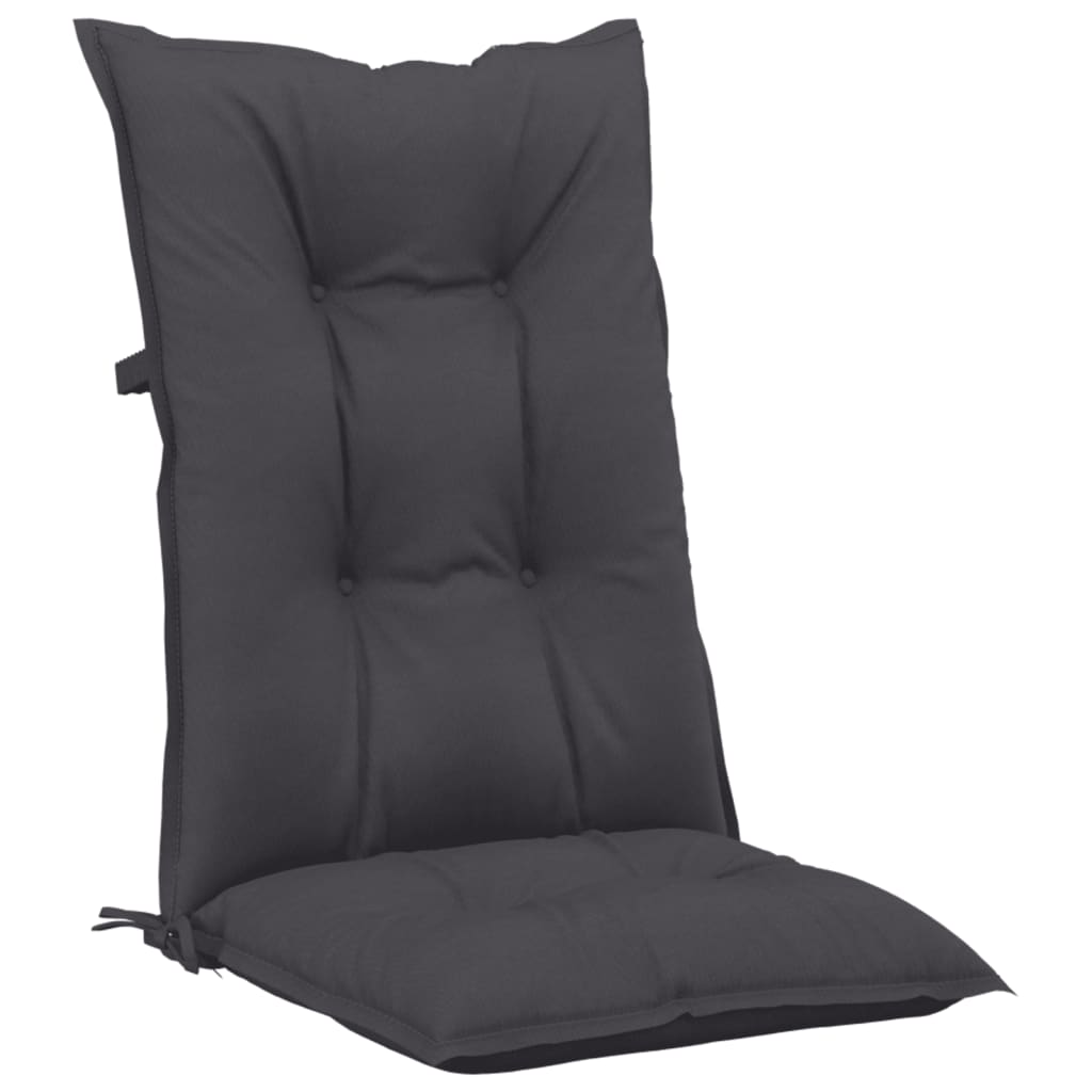 Garden Chair Cushions for High-Back Chairs, 6 pcs, Anthracite, 120x50x7 cm