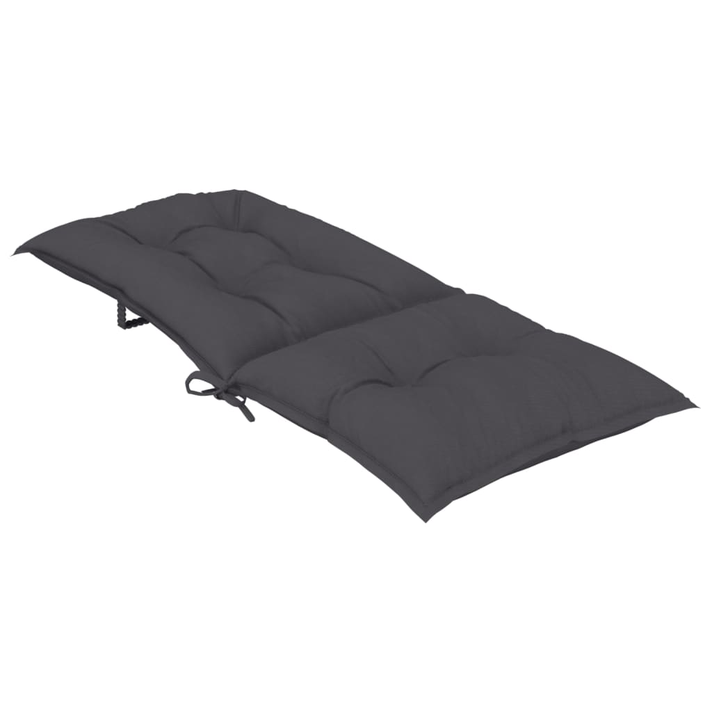 Garden Chair Cushions for High-Back Chairs, 6 pcs, Anthracite, 120x50x7 cm