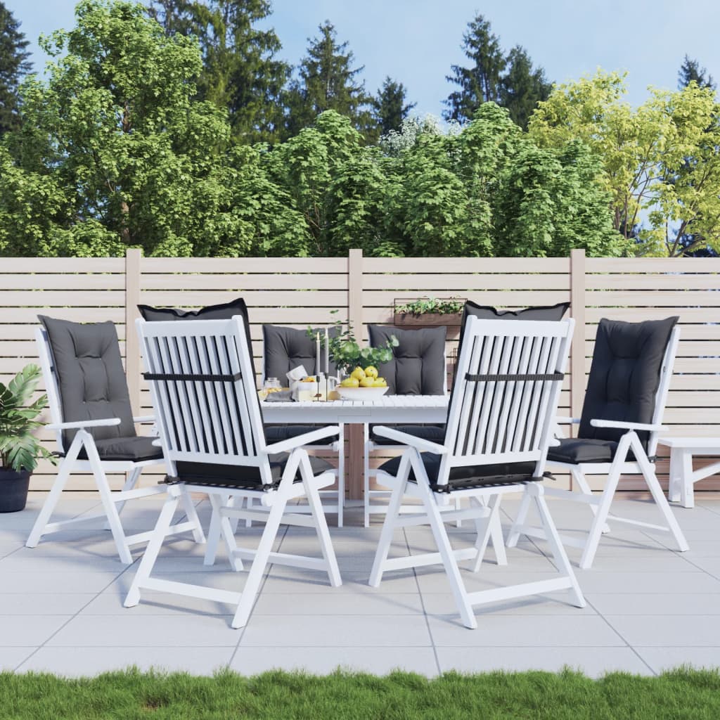 Garden Chair Cushions for High-Back Chairs, 6 pcs, Anthracite, 120x50x7 cm