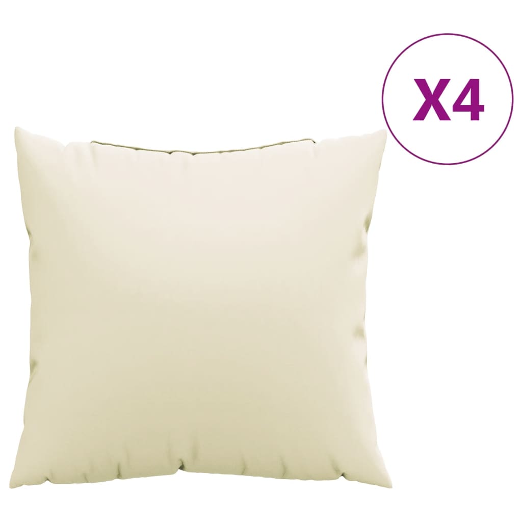 Couch Cushions, 4 pcs, Cream, 50x50 cm, Fabric