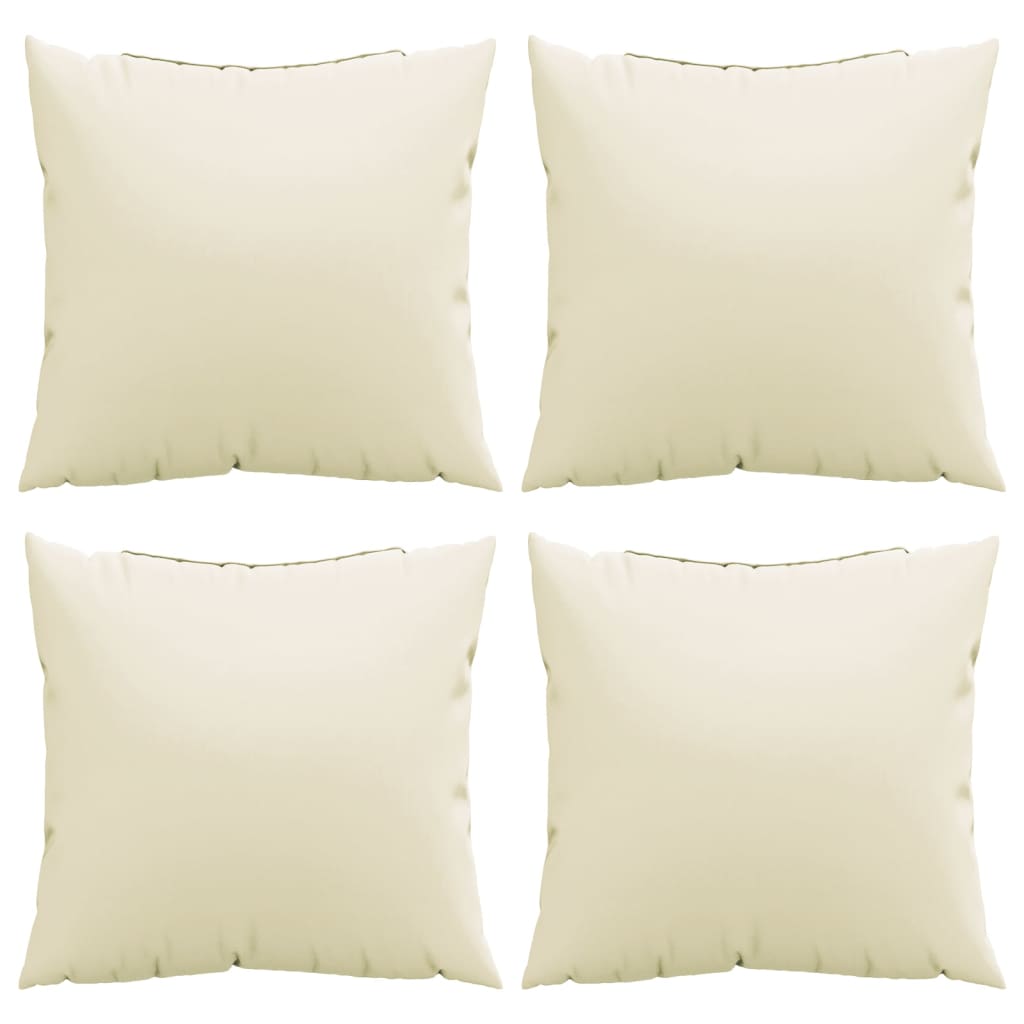 Couch Cushions, 4 pcs, Cream, 50x50 cm, Fabric