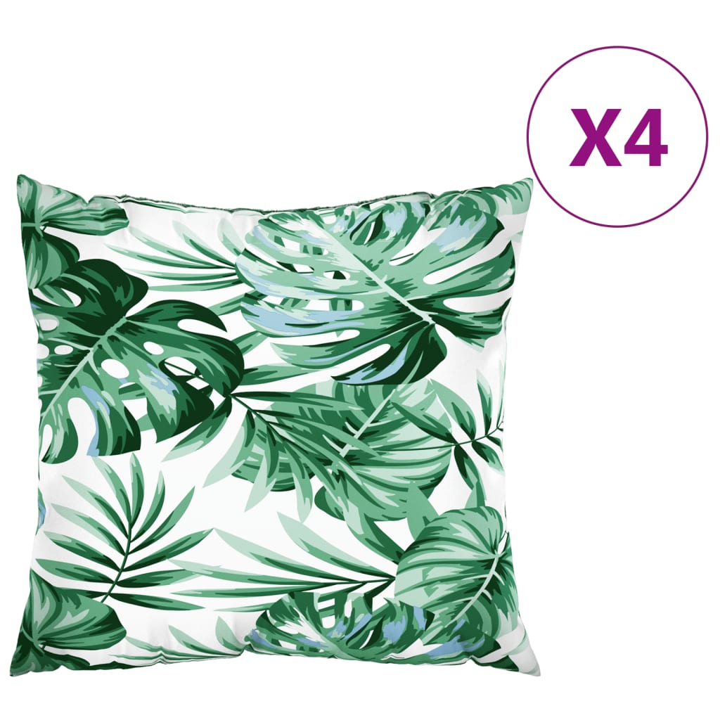 Sofa cushions 4 pcs. leaf pattern 50x50 cm fabric