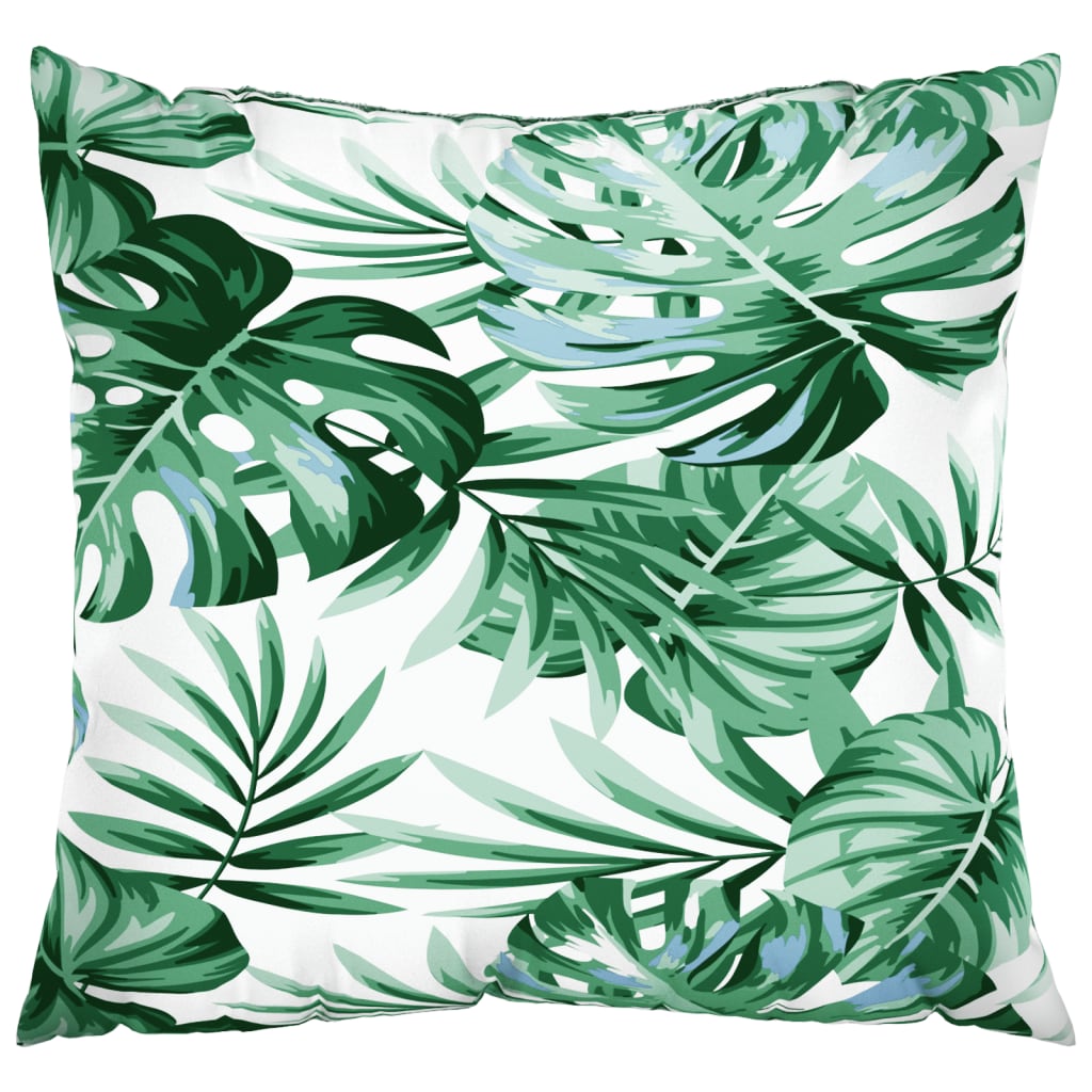 Sofa cushions 4 pcs. leaf pattern 50x50 cm fabric