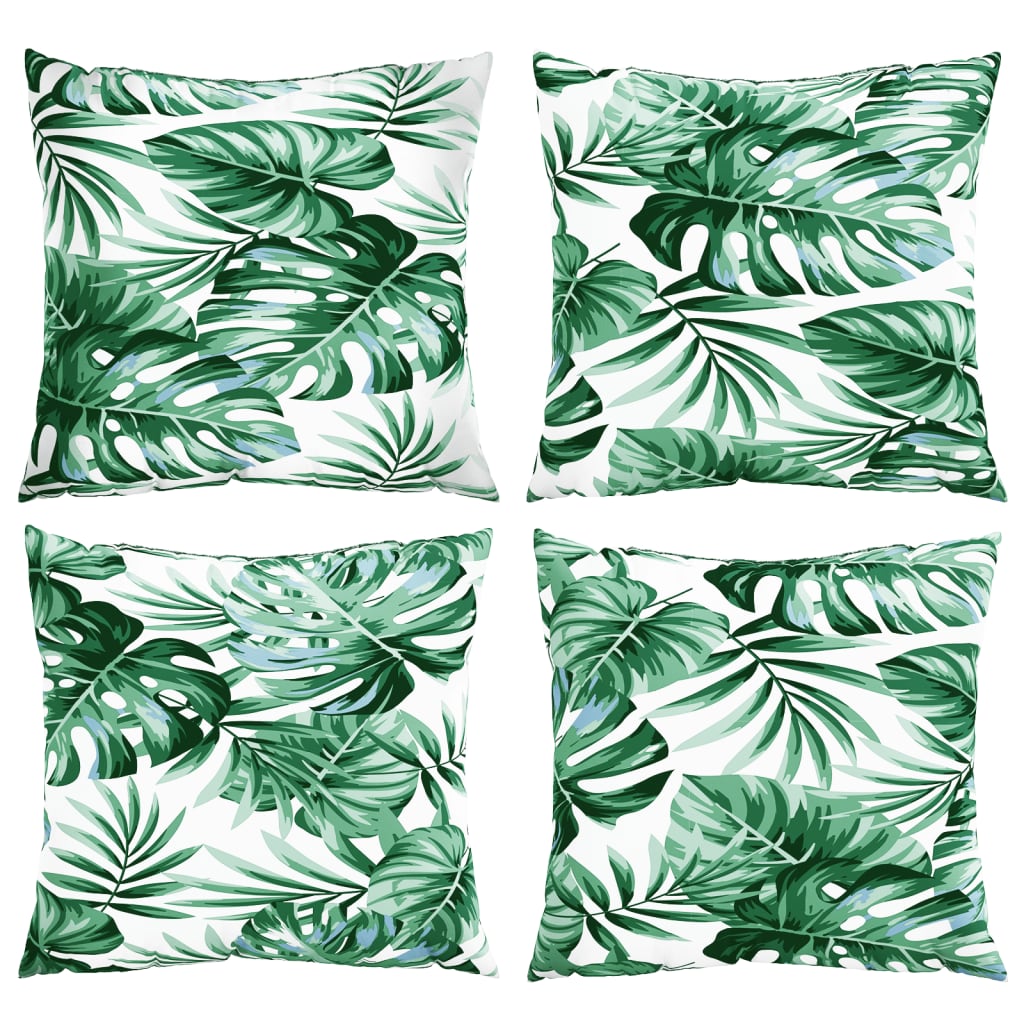 Sofa cushions 4 pcs. leaf pattern 50x50 cm fabric