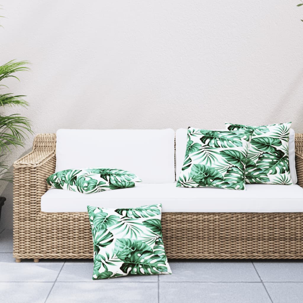 Sofa cushions 4 pcs. leaf pattern 50x50 cm fabric