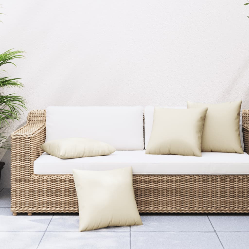 Sofa Cushions 4 pcs. Cream 60x60 cm Fabric