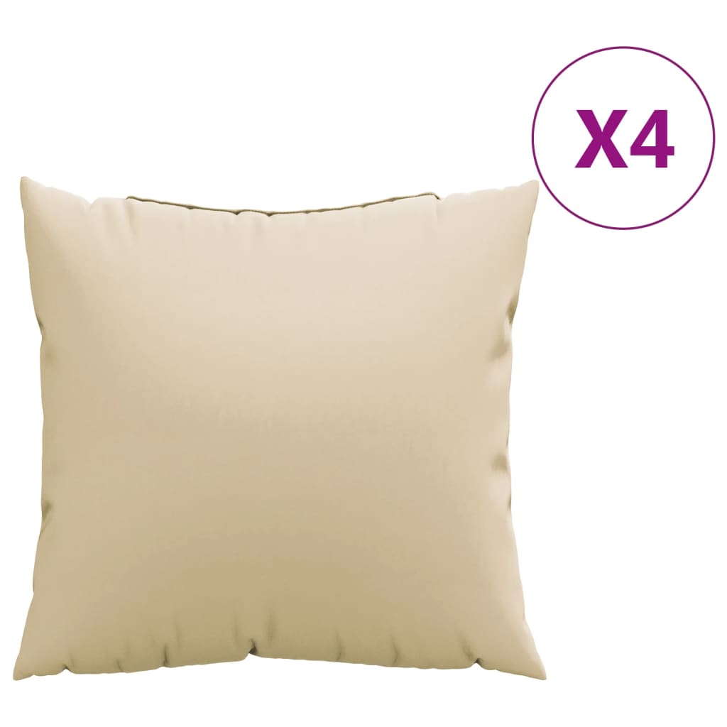 Coussins de canapé 4 pcs Beige 60x60 cm Tissu