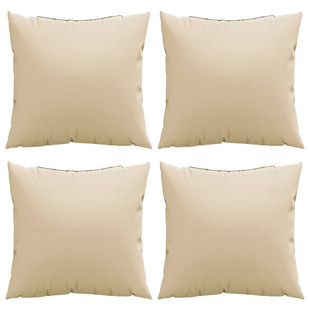 Coussins de canapé 4 pcs Beige 60x60 cm Tissu