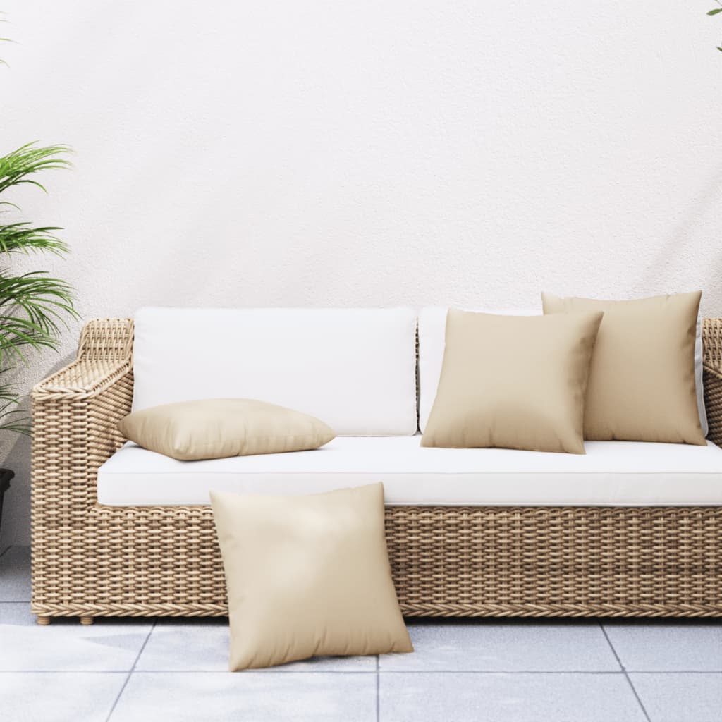 Coussins de canapé 4 pcs Beige 60x60 cm Tissu