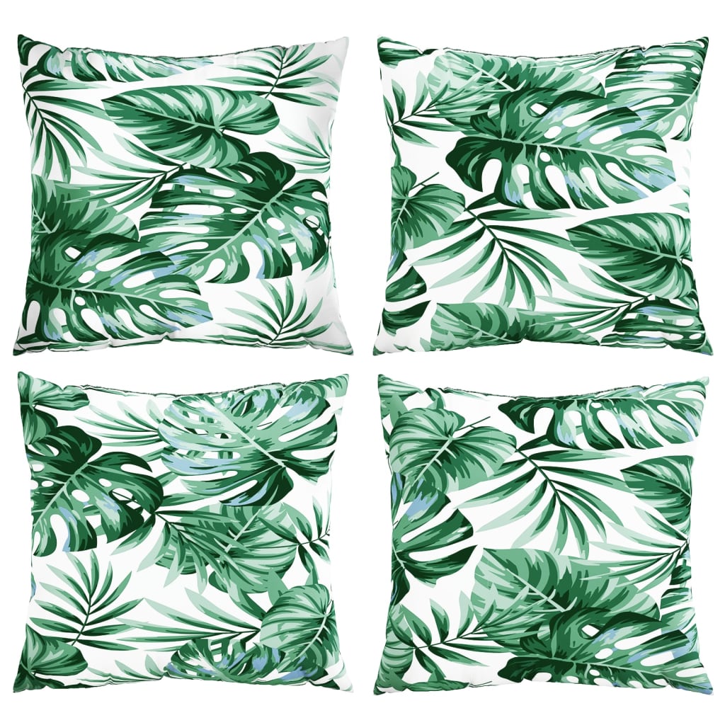 Sofa cushions 4 pcs. leaf pattern 60x60 cm fabric